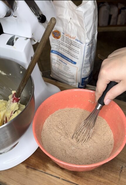 Cocoa powder, salt, and flour