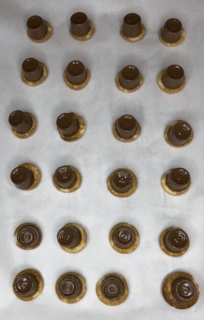 Rolos on vanilla wafers