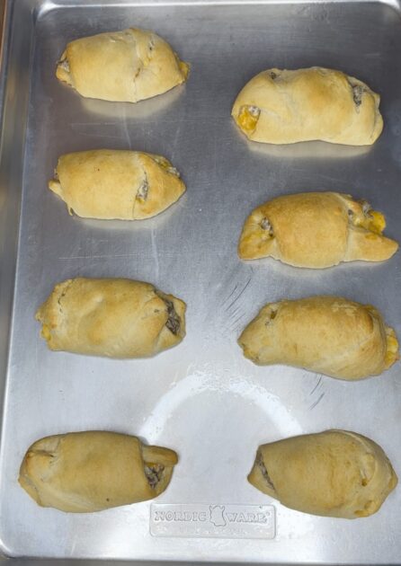 Baked breakfast sausage crescent roll ups 